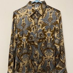Adec  silk button down chic blouse Size M